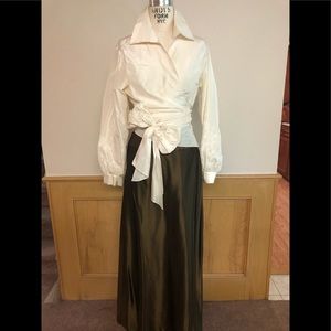 Two piece elegant blouse and long skirt